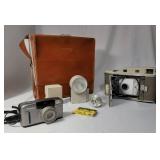 Camera Package.  Vintage 1957 Polaroid 800 camera with leather case and all accessories.  Canon Z115 and Kodak Mini 600 camera