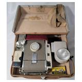 Camera Package.  Vintage 1957 Polaroid 800 camera with leather case and all accessories.  Canon Z115 and Kodak Mini 600 camera