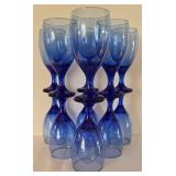Sparkling Blue Glass Stemware