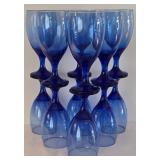 Sparkling Blue Glass Stemware