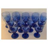 Sparkling Blue Glass Stemware
