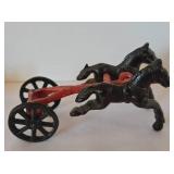 Vintage Cast Iron Horse Drawn Fire Engine