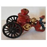 Vintage Cast Iron Horse Drawn Fire Engine