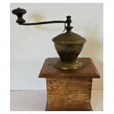 Vintage Coffee Grinder + Brass Bell