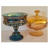 Stunning Carnival Glass Duo