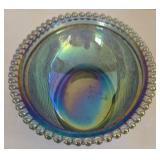 Covered Carnival Glass Hen Candy Dish