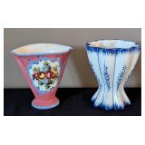 Pair of Painted Ceramic Vases from Italy and Portugal