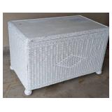 Large White Wicker Storage Chest