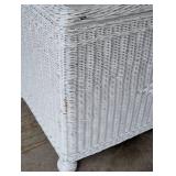 Large White Wicker Storage Chest