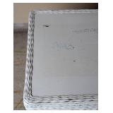 Large White Wicker Storage Chest
