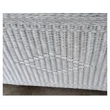 Large White Wicker Storage Chest