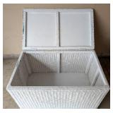 Large White Wicker Storage Chest