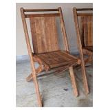 Pair of Vintage Wood Folding Chairs