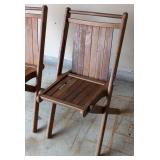 Pair of Vintage Wood Folding Chairs