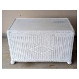 Large White Wicker Storage Chest