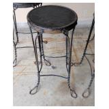 Vintage Iron Ice Cream Parlor Stool Set