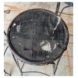 Vintage Iron Ice Cream Parlor Stool Set