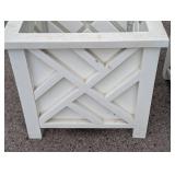 Pair of White Resin Planter Boxes