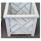 Pair of White Resin Planter Boxes