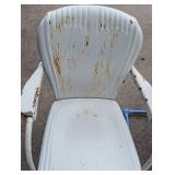 Vintage Painted Metal Patio Chair and Rocker