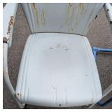 Vintage Painted Metal Patio Chair and Rocker