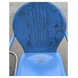 Vintage Painted Metal Patio Chair and Rocker