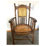 Vintage Caned Wooden Arm Chair