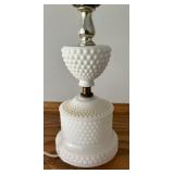 Vintage Hobnail Milk Glass Lamp