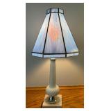 Vintage Lamp with Stained Glass Shade