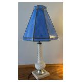 Vintage Lamp with Stained Glass Shade