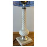 Vintage Lamp with Stained Glass Shade