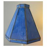 Vintage Lamp with Stained Glass Shade