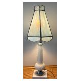 Vintage Lamp with Stained Glass Shade