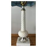 Vintage Lamp with Stained Glass Shade