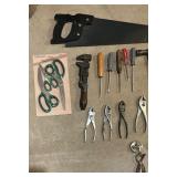 Tools including Saw, Hammer, Pliers, File, Scissors and More