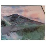 Large Framed Scenic Watercolor Painting by R. Potter