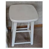 Pair of White Painted Wood Stools