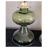 Three Vintage Glass Oil Lamps