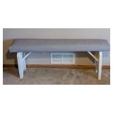 Vinyl Upholstered Wood Bench