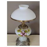 Vintage Painted Glass Globe Lamp