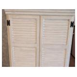 Large Painted White Wood Storage Cabinet