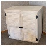 Painted White Wood Storage Cabinet