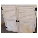 Painted White Wood Storage Cabinet