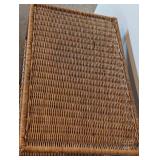 Tiered Rolling Wicker Storage Shelf