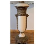 Vintage Cream and Brass Table Lamp