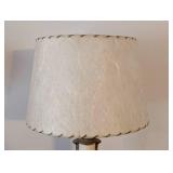 Vintage Cream and Brass Table Lamp