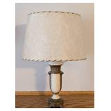 Vintage Cream and Brass Table Lamp