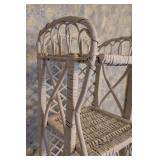 Tall White Rattan and Wicker Shelf