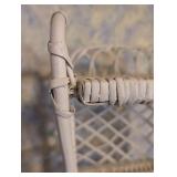 Tall White Rattan and Wicker Shelf