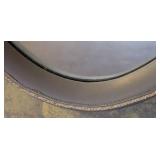 Large Fabric Covered Oval Wall Mirror